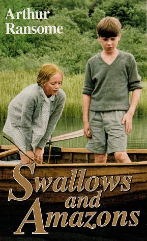 Sophie Neville as Titty and Simon West as John appearing on the cover of 'Swallows and Amazons'
