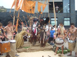Announcing the film to the pirates of Hastings