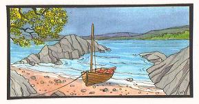 Claudia Myatt's painting of Swallow in the Secret Harbour