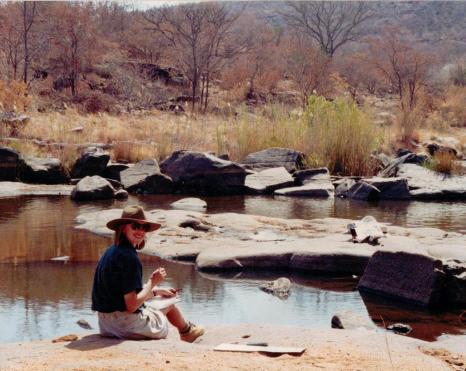 Sophie Neville at the Palala River Sophie Neville painting by the Palala River