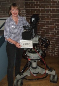 Sophie Neville in the studio with her camera