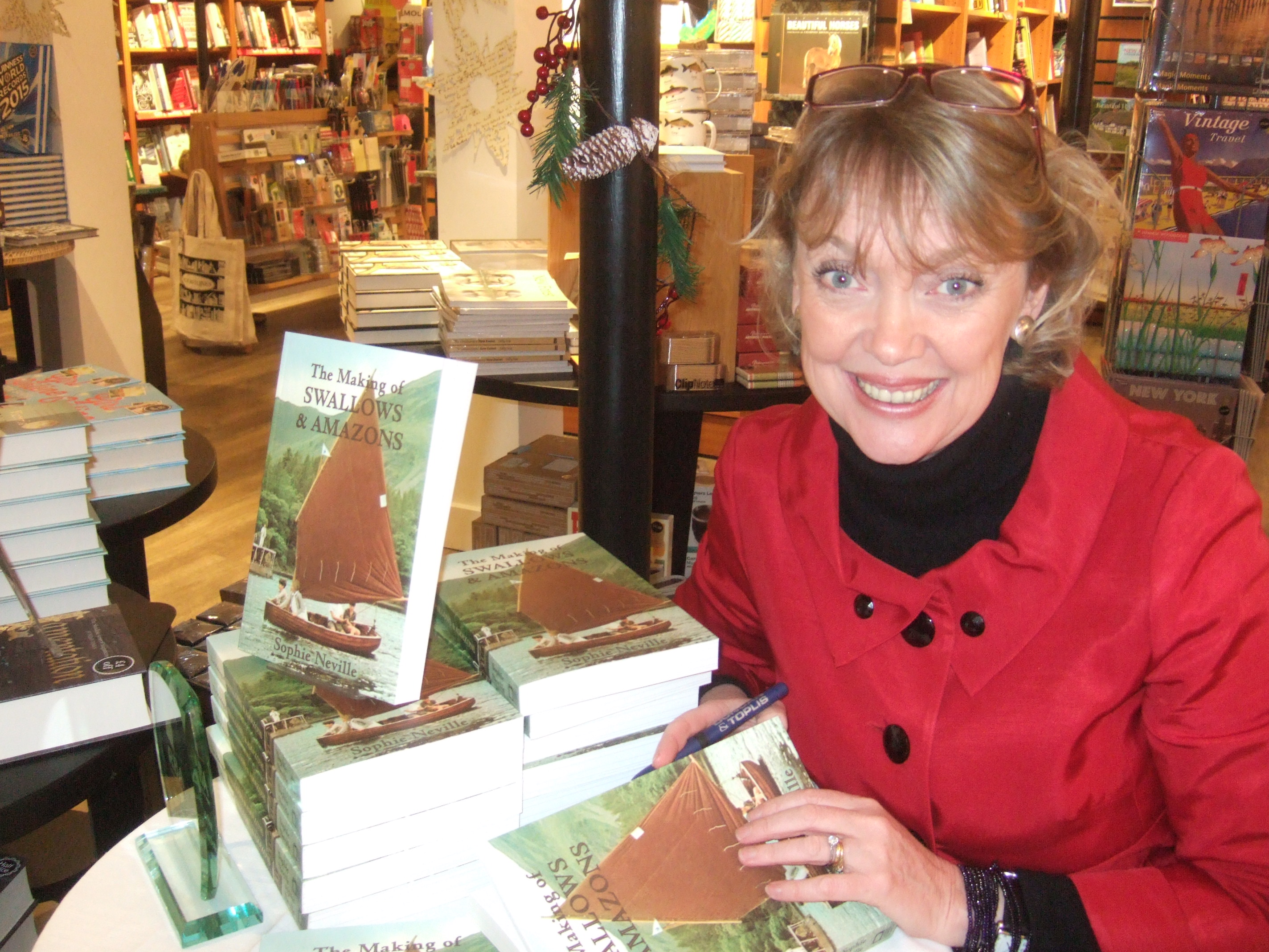 Sophie Neville signing books in Waterstones