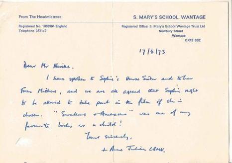 A letter from my headmistress