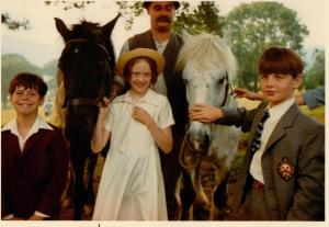 Sophie Neville holding the horses