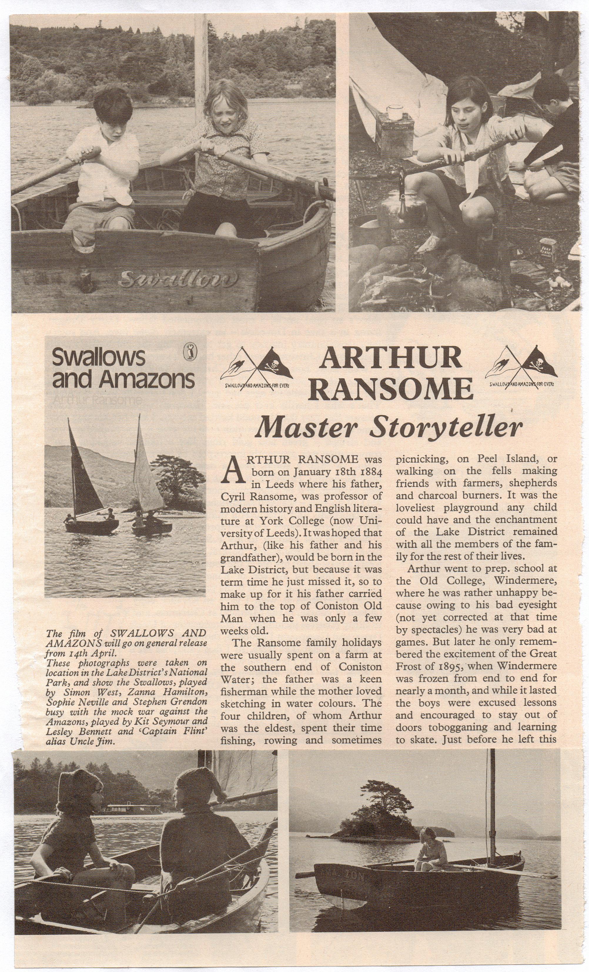Article on Swallows and Amazons on Puffin Magazine