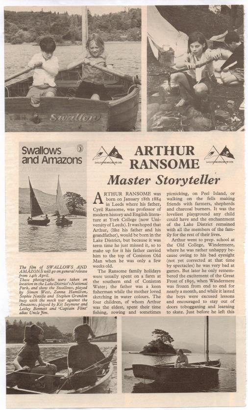 Article on Swallows and Amazons on Puffin Magazine