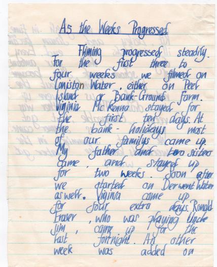 Swallows and Amazons the film schedule1 Swallows and Amazons my version of the film schedule page 1