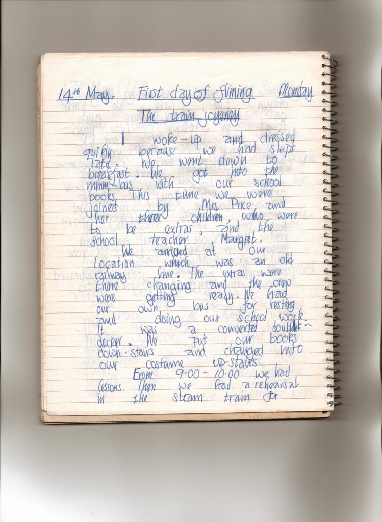 Swallows Diary 14th May page one