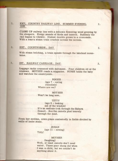 Swallows Script page 1