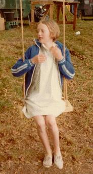 Sophie Neville on the swing at Coniston