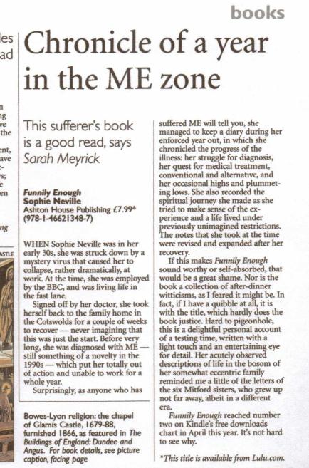 Church Times Book Review, June 15th 2012 - on Funnily Enough by Sophie Neville