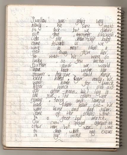 Filming the Tern - my diary page two