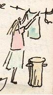 small figure at the washing line