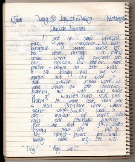 13th June - My diary page one