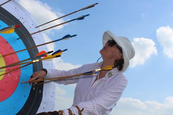 Sophie Neville at the archery