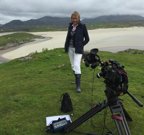 Sophie Neville filming on Lewis with Ged Yeates trimmed