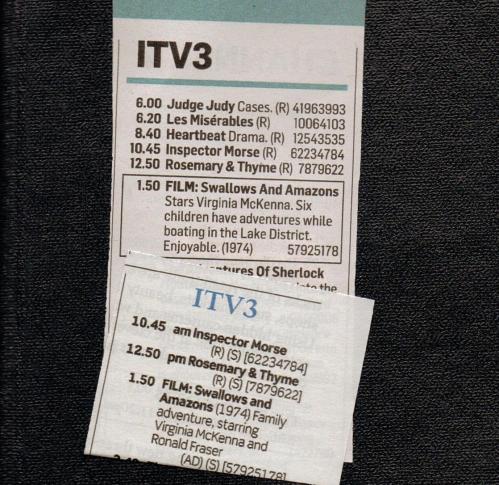 Swallows & Amazons TV billing 2014