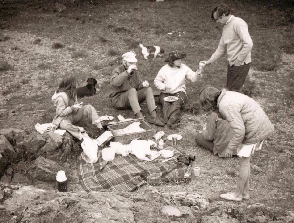 A family picnic on the banks of Coniston Water, Cumbria in 1973