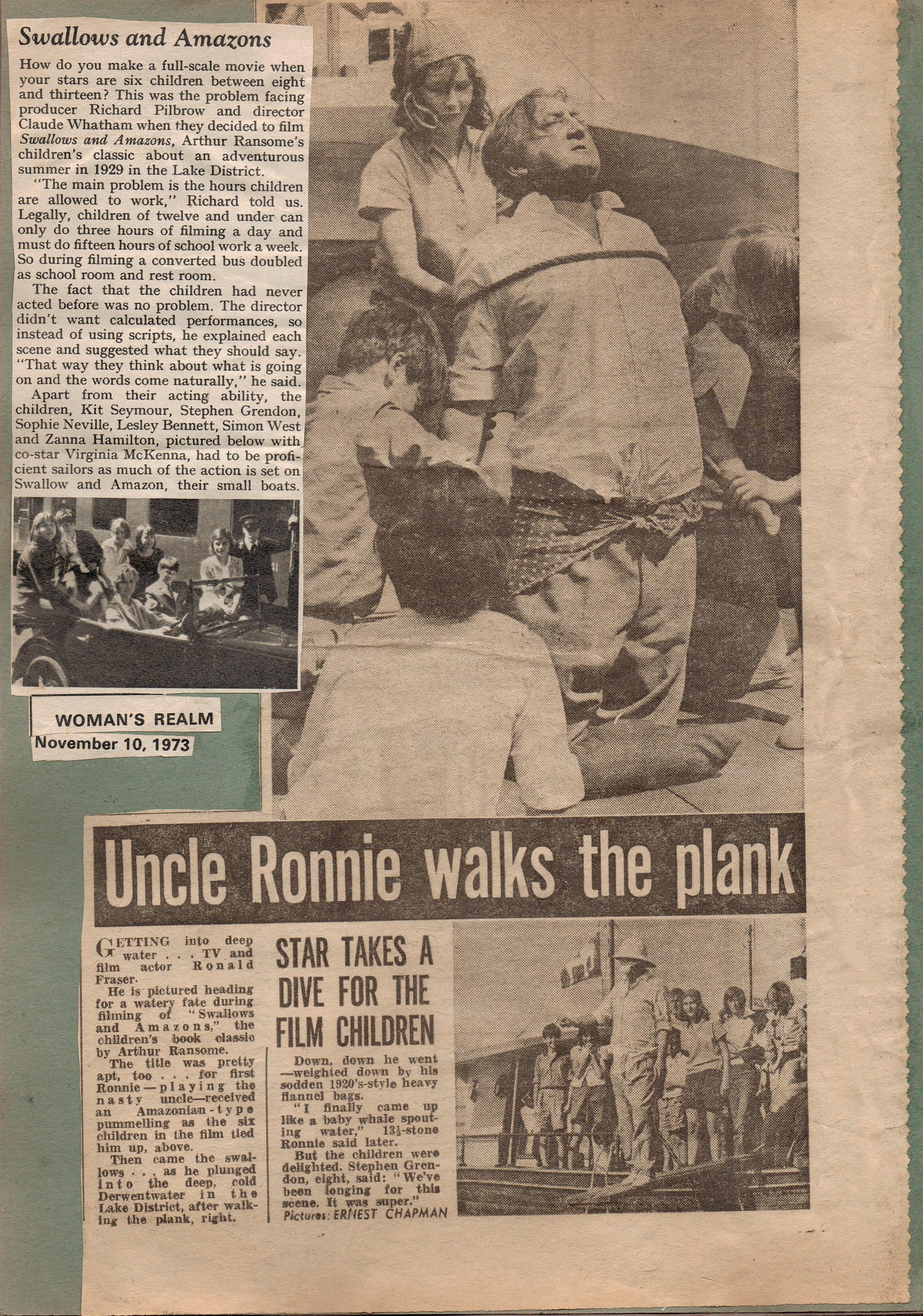Newspaper articles about 'Swallows and Amazons' in 1973
