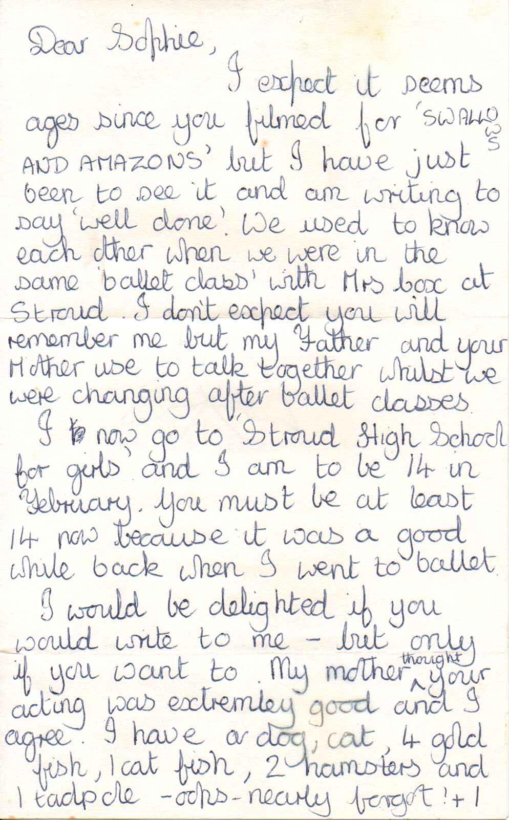 A fan letter