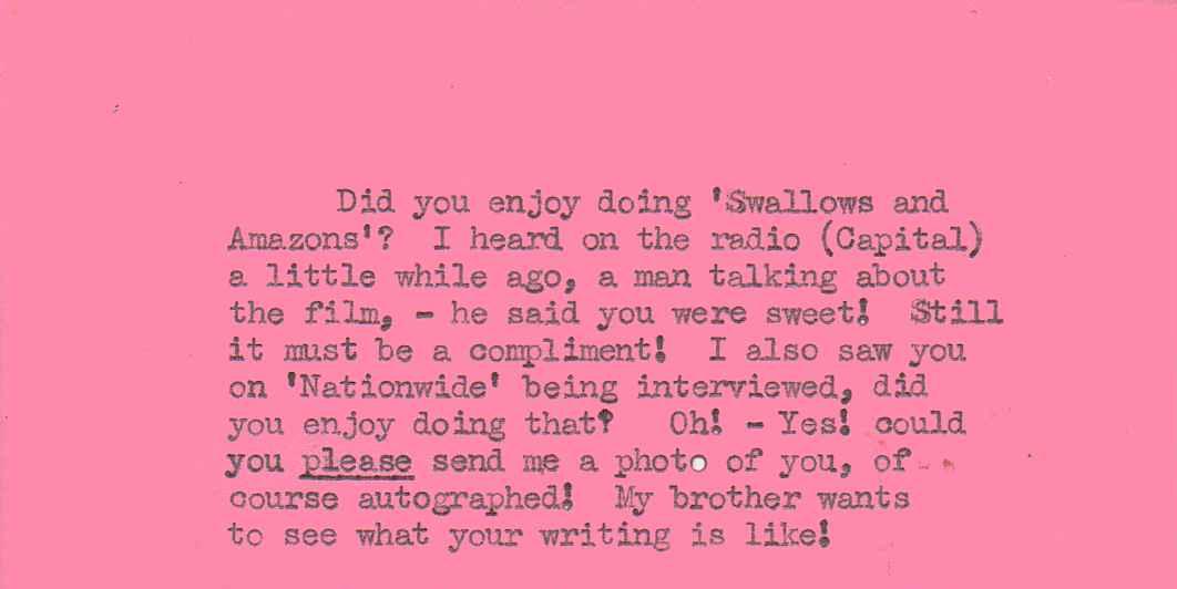 A fan letter - page two A fan letter