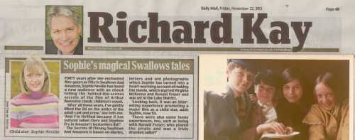 Richard Kay article Swallows and Amazons ebook by Sophie Neville Nov 20131
