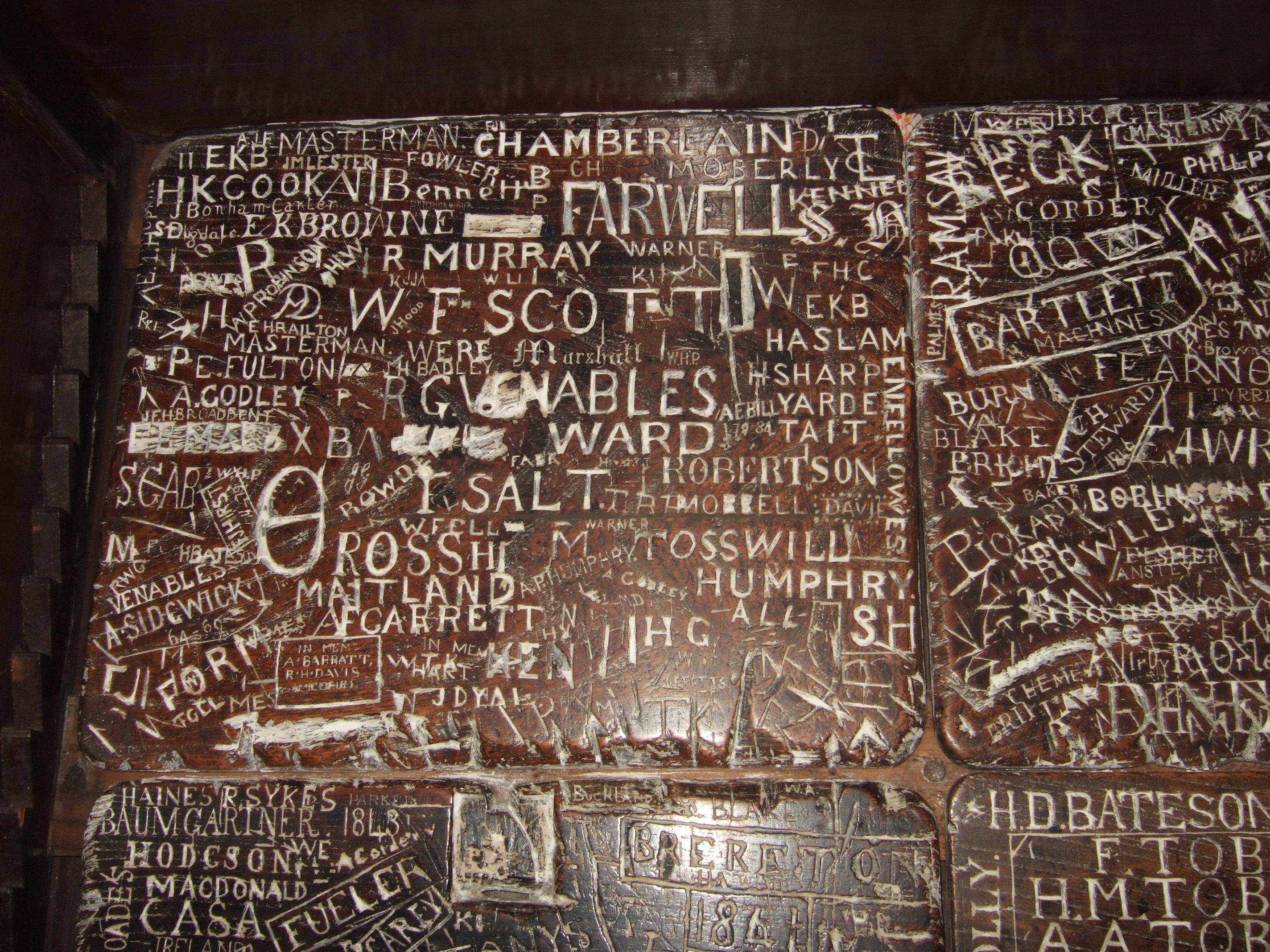 Neville Chamberlain carved his name into the top of this table top DSCF1815