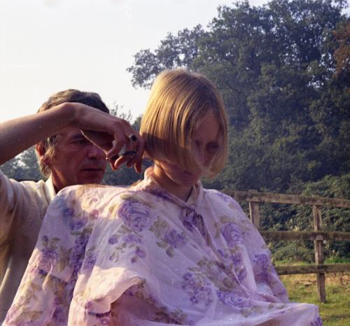 Sophie Neville receiving a Titty haircut