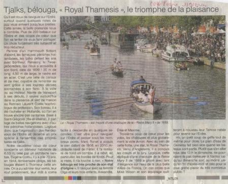 royal thamesis in the French newspapers