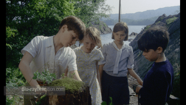 Swallows and Amazons 1974 - Simon West, Sophie Neville, Suzanna Hamilton and Sten Grendon in Secret Harbour