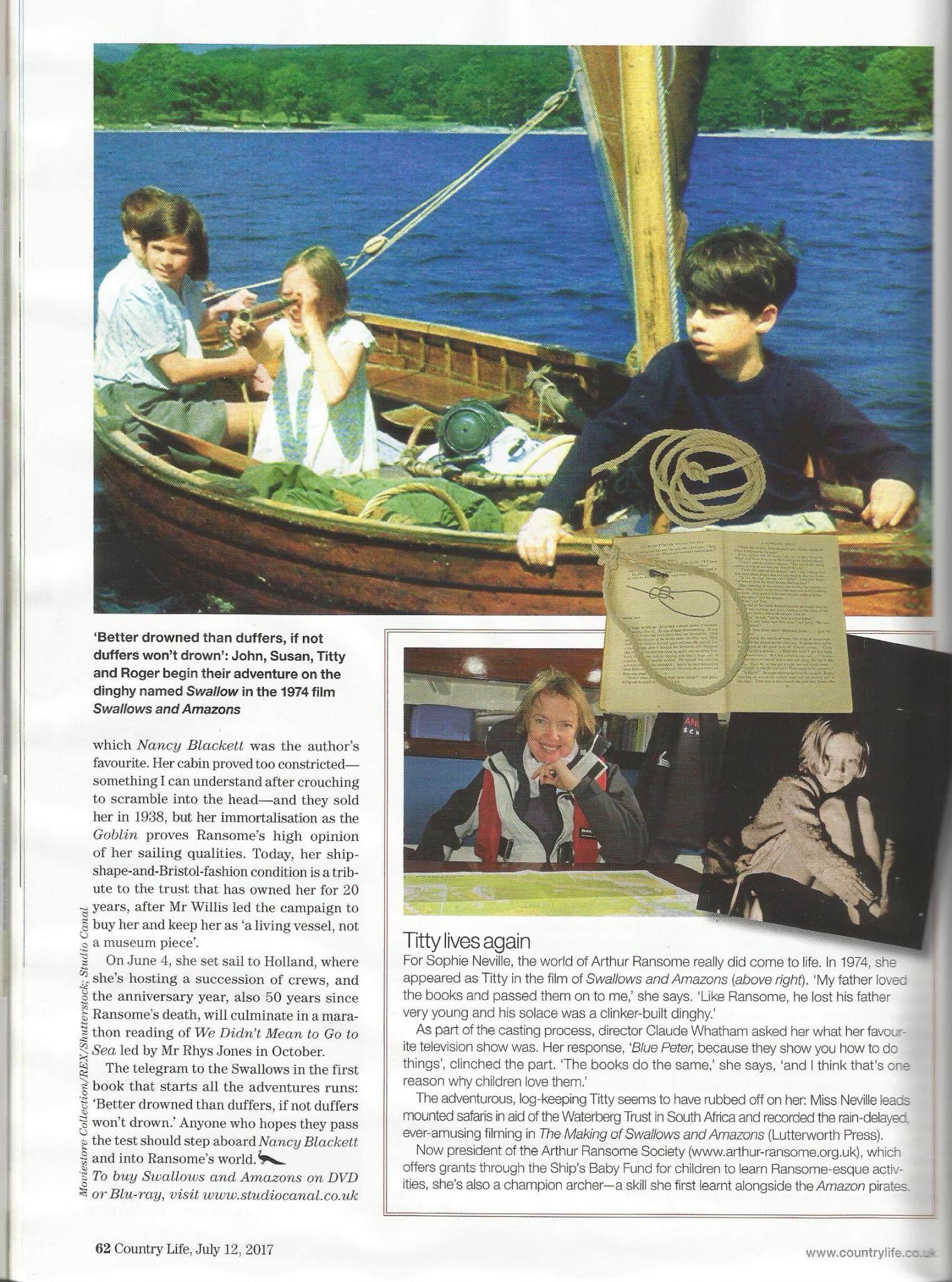 Sophie Neville profiled in Country Life magazine 12 July 2017