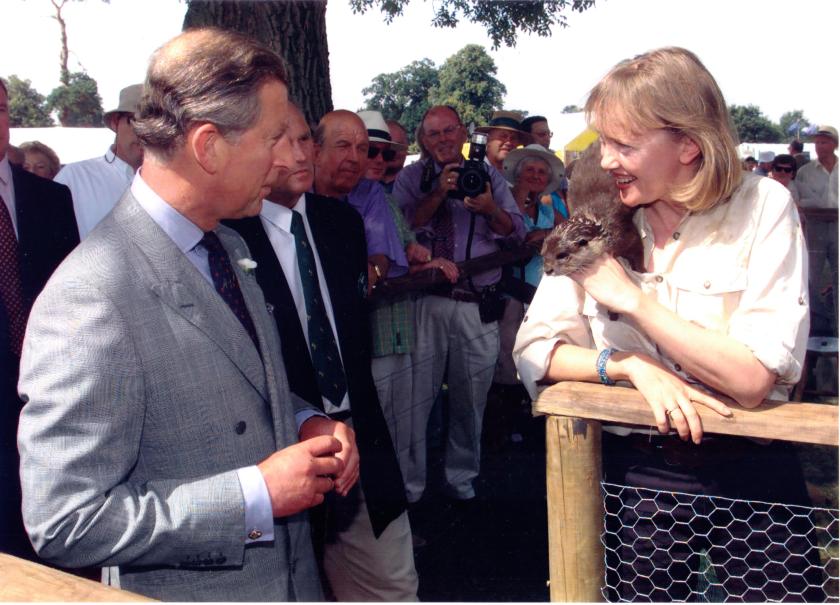 Sophie Neville meeting Prince Charles in 2001