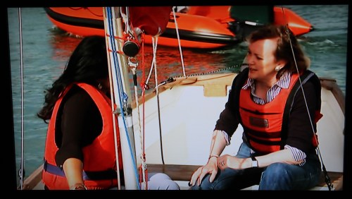 Sophie Neville being interviewed on ITV News at Ten