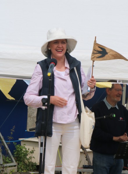 Sophie Neville opening the Arthur Ransome Jamboree at Pin Mill