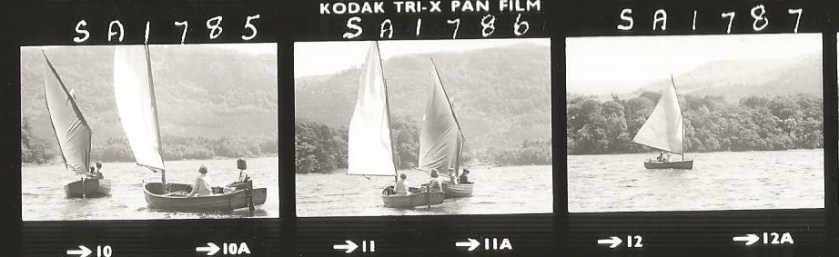 Contact sheet sailing Swallow & Amazon in 1973