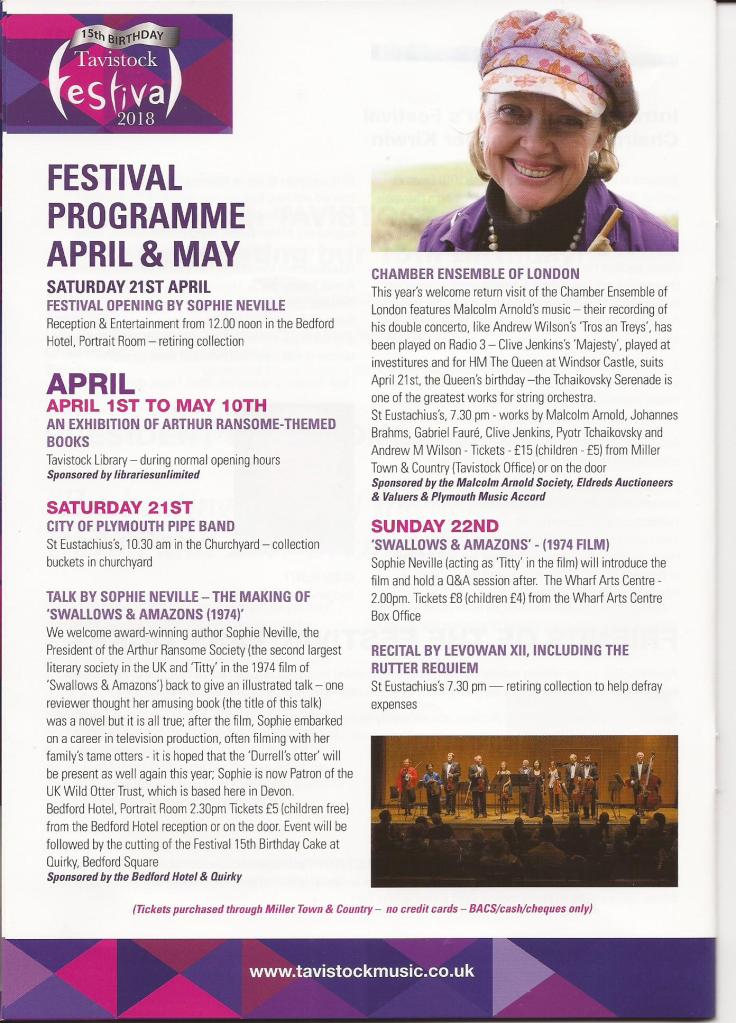 Sophie Neville opening Tavistock Festival