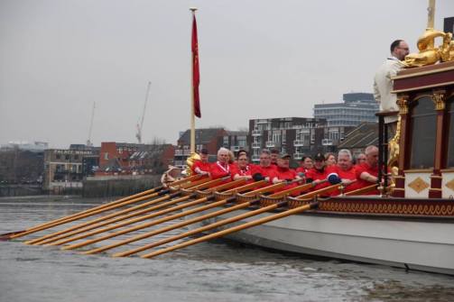 Rowing the Gloriana through London