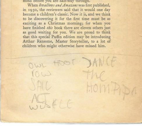 My 1970 Puffin edition of Swallows and Amazons