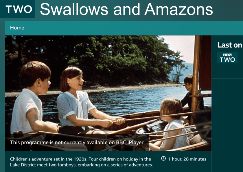 'Swallows and Amazons' (1974) on BBC iPlayer