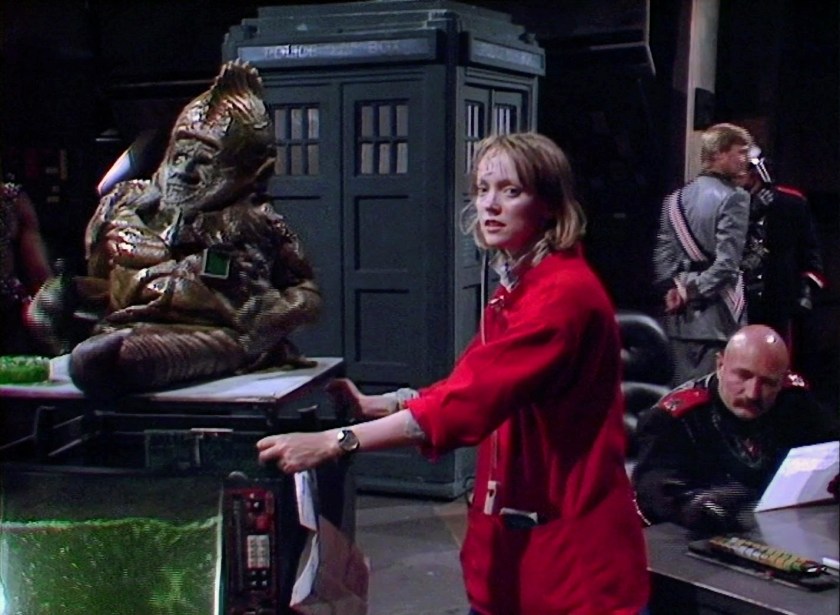 Sophie Neville working on the Doctor Who episodes 'Vengeance on Varos'