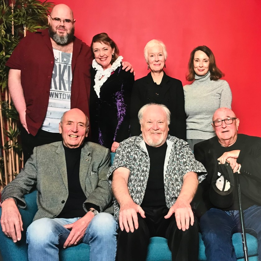 Rob with Sophie Neville, Geraldine Alexander, Nicola Bryant, Stephen Yardley, Colin Baker and Forbes Collins