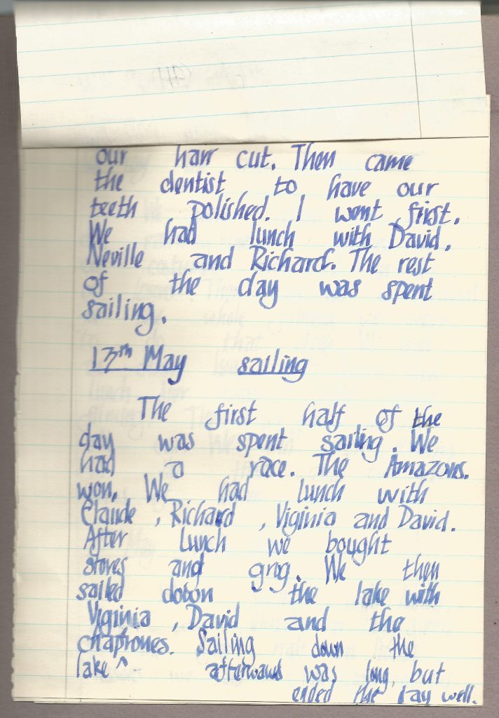 First draft of a diary kept whilst filming 'Swallows and Amazons' 1974