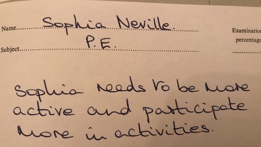 School report for PE